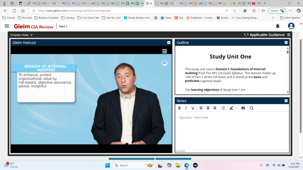 Gleim CIA video lectures