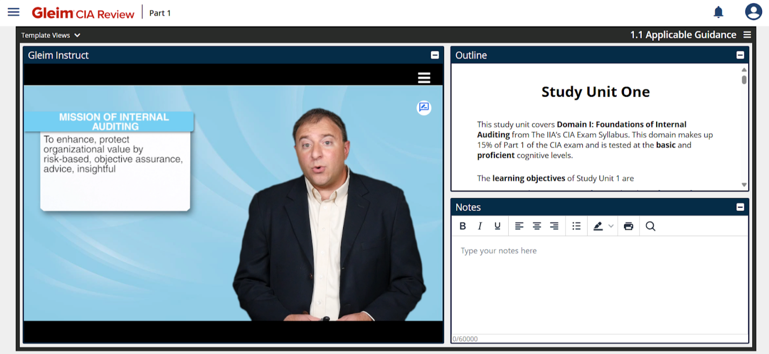 Gleim CIA audio and video lectures