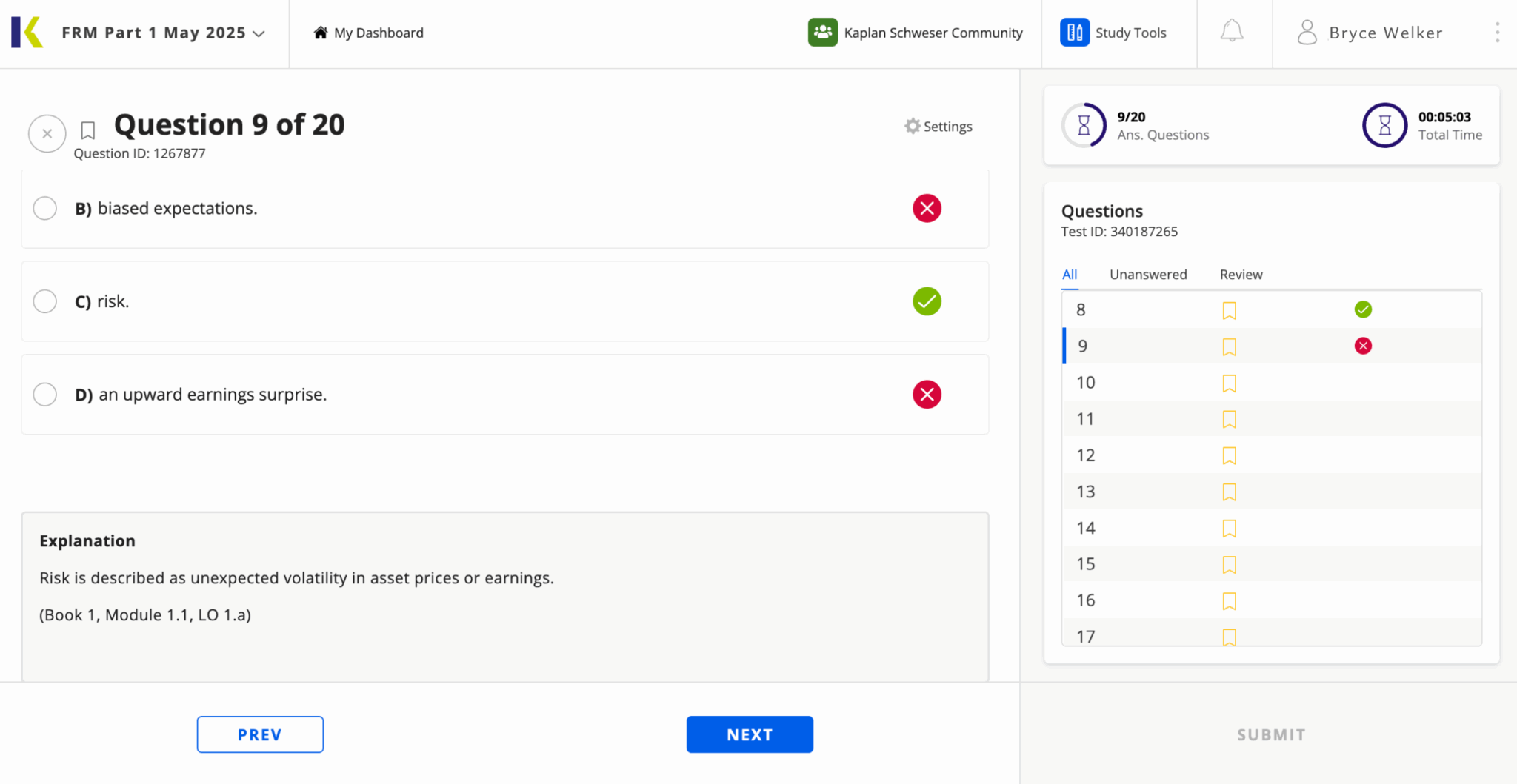 Kaplan FRM questions