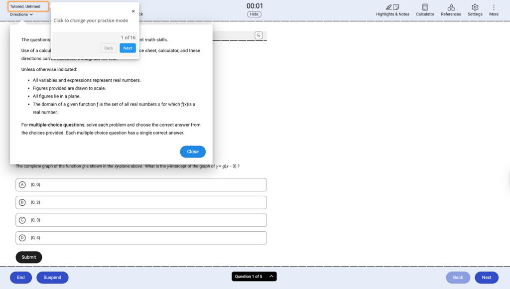UWorld SAT practice questions