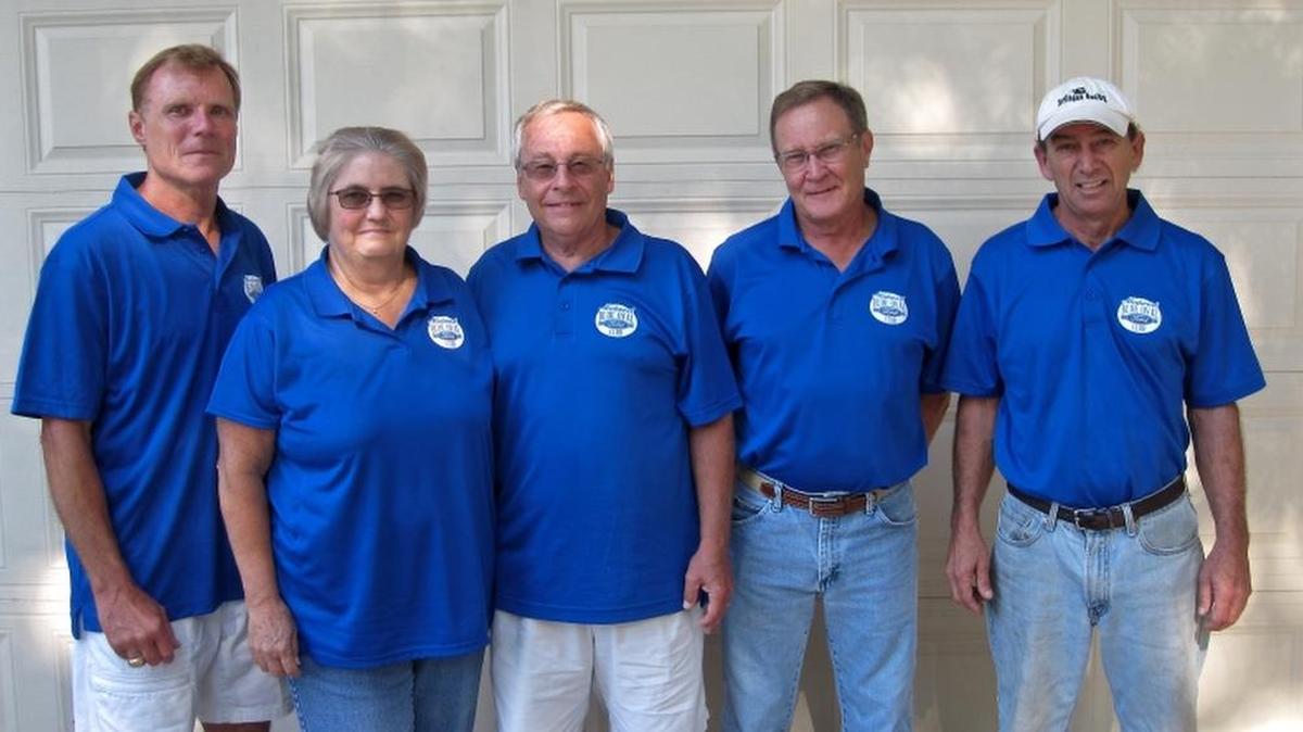 
A few of the members of the Midwest Blue Oval Club, from left to right: Monte Strait, Fran Rutherford, Al Rutherford, Randy League and Jeff Yergovich.
