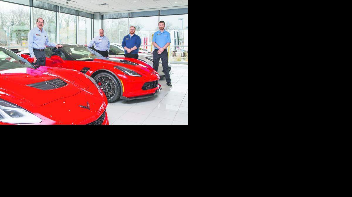 
Surrounding a 2015 Corvette Z06 Coupe at Hendrick Chevrolet Shawnee Mission are, from left: Mike McGinley, president and general manager; Robert Wiegers, performance car manager; Jon Bivens and Brandon Vix.
