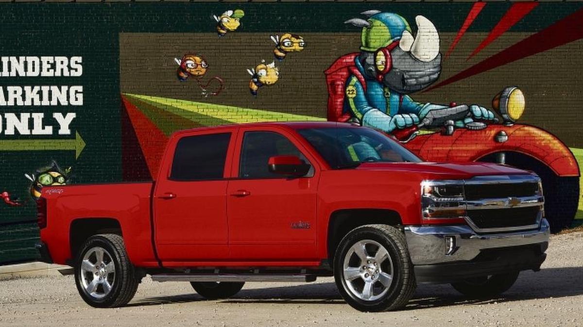 The 2016 Chevrolet Silverado 1500 4WD LT Crew. Mural by SCRIBE; Commissioned by Grinders Pizza, 2015.