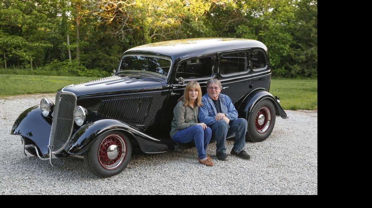 
Jodi and John Swander pose on the running board of their 1934 Ford just like they did when they were dating in high school.
