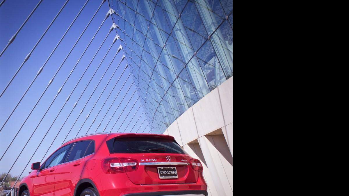 
Aristocrat Motors is the building sponsor and one of the grand opening sponsors for the Kauffman Center for the Performing Arts in downtown Kansas City. This 2015 Mercedes-Benz GLA250 4Matic is one of several cars on display at the center.
