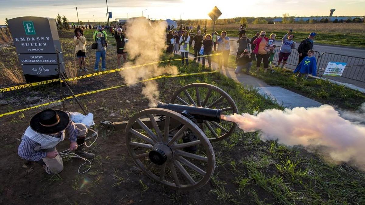 Tim Talbott will fire a cannon for this year’s Fourth of July celebration at Mahaffie Stagecoach Stop & Farm, where he is site manager. Talbott made an appearance at the Garmin Marathon in April.