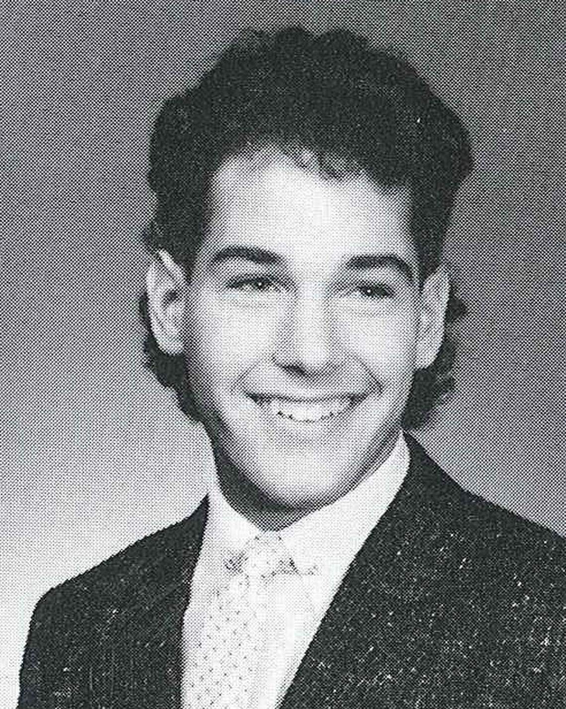 Paul Rudd’s senior photo from the 1987 Shawnee Mission West yearbook.