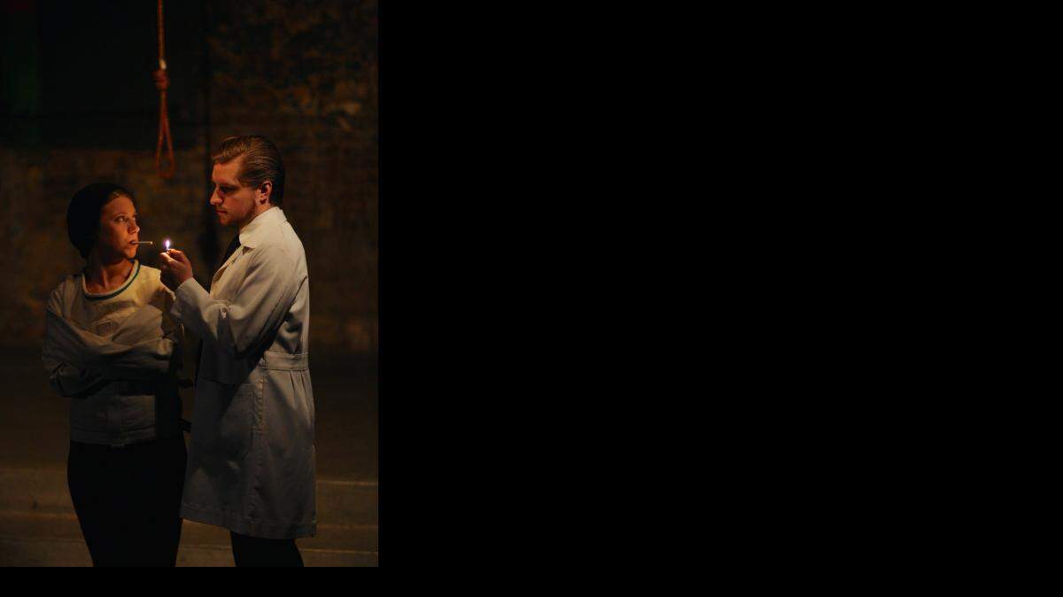 
Melissa Fennewald and Brian Huther in “4.48 Psychosis” at the Buffalo Room.

