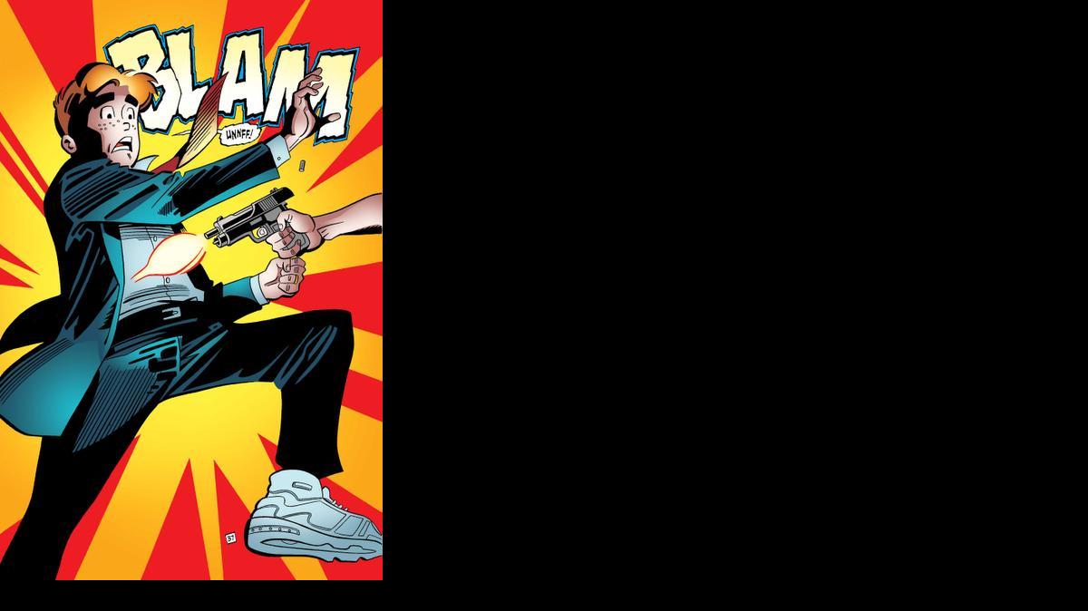 
Archie in his final moments of life in a scene from the comic book, "Life with Archie," issue 36
