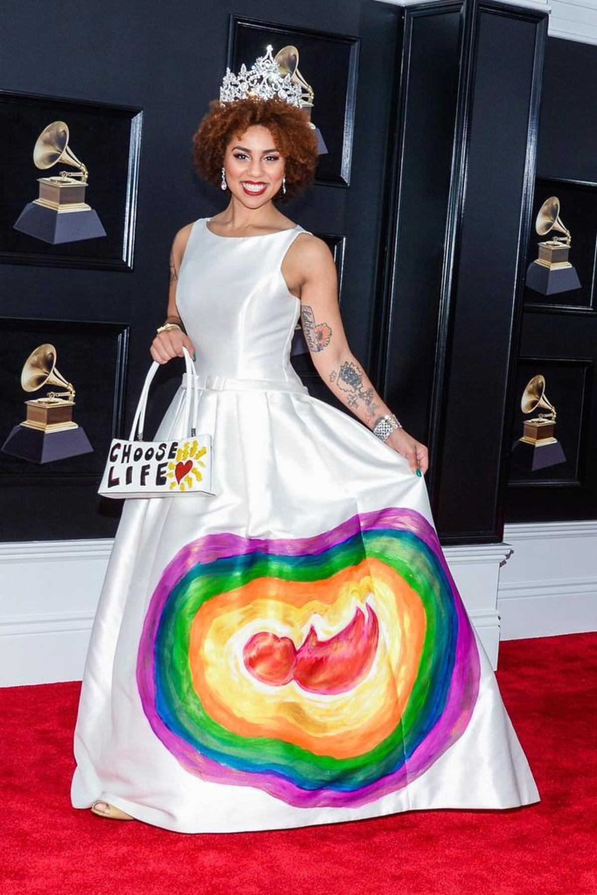 Joy Villa’s Grammys gown made a statement on Sunday in New York.