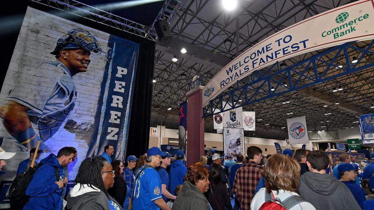 Kansas City Royals fans enter FanFest on Jan. 27, 2018 at Bartle Hall in Kansas City, MO.