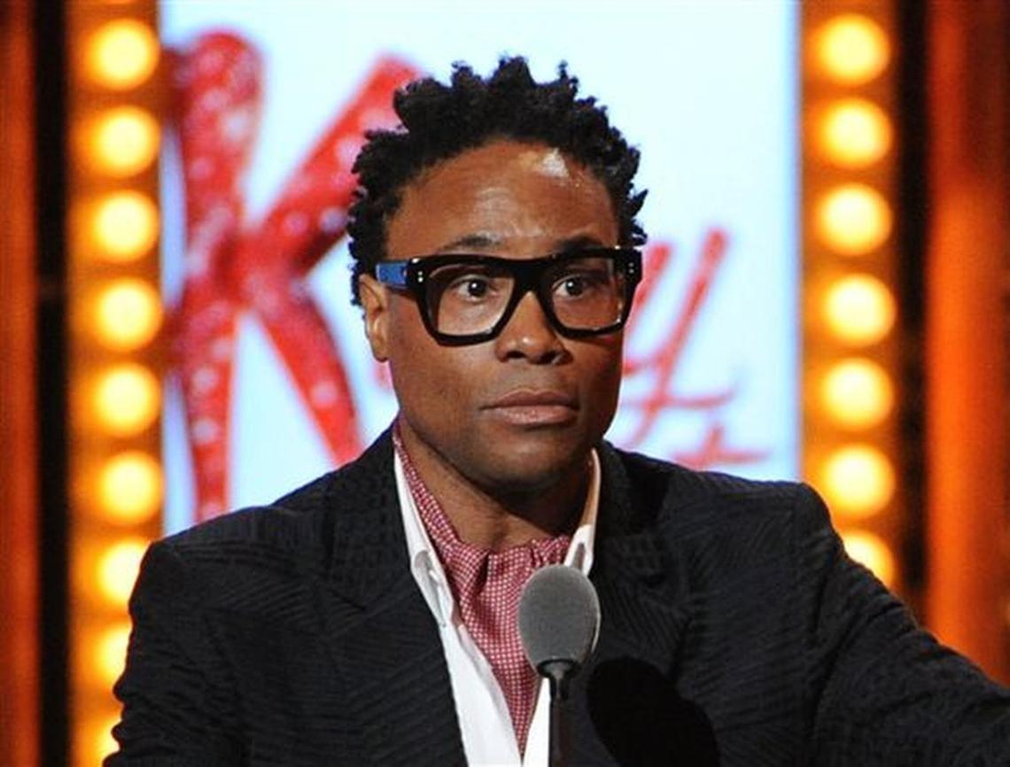 FILE - In this June 9, 2013 file photo, Billy Porter accepts his award for best leading actor in a musical for “Kinky Boots”at the 67th Annual Tony Awards in New York. Porter, along with Brian Stokes Mitchell, Brandon Victor Dixon and Joshua Henry will join Audra McDonald in a revival of the 1920s musical Shuffle Along, Previews begin in March 2016 at the Music Box Theatre.(Photo by Evan Agostini/Invision/AP, File)