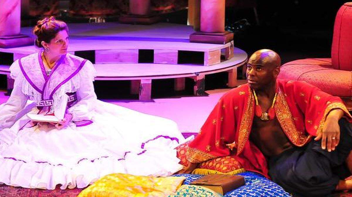 
Karen Paisley as Anna and Mykel Hill as the King of Siam in “The King and I.”
