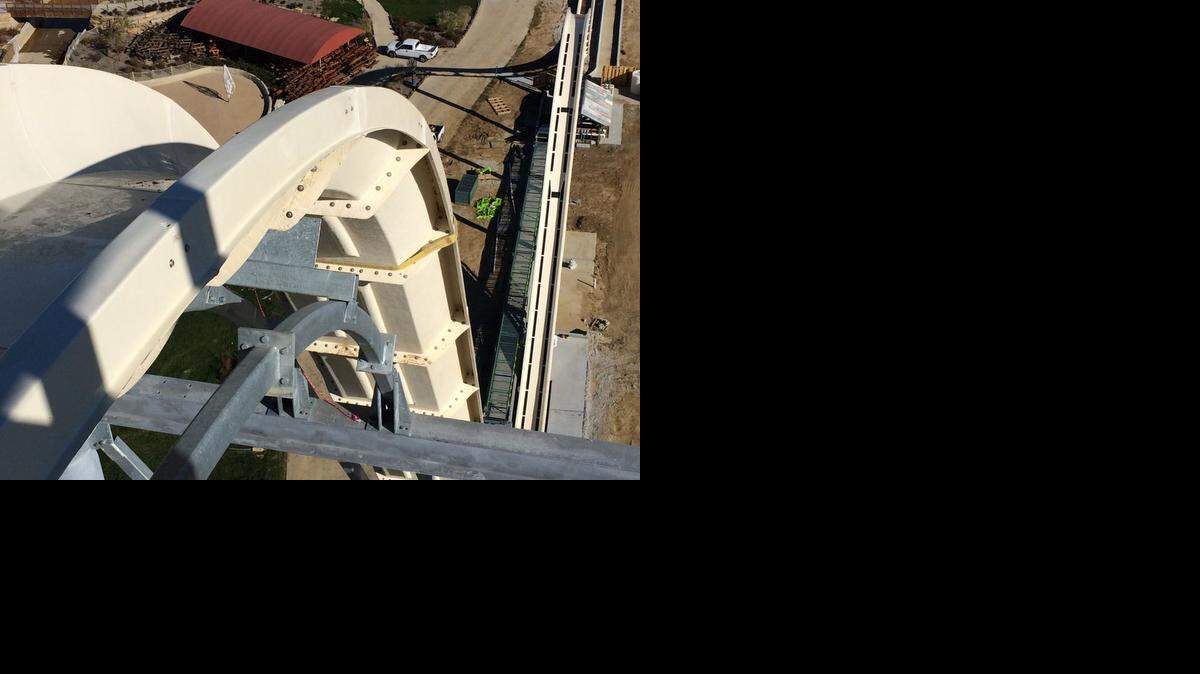 
A view from the top of Verrückt, the world’s tallest water slide. 
