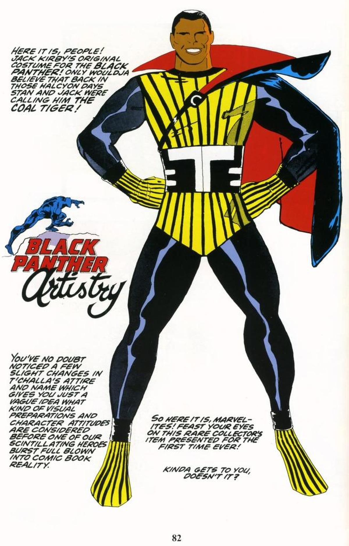 Jack Kirby and Stan Lee originally envisioned Black Panther as a colorfully garbed adventurer named “Coal Tiger.”