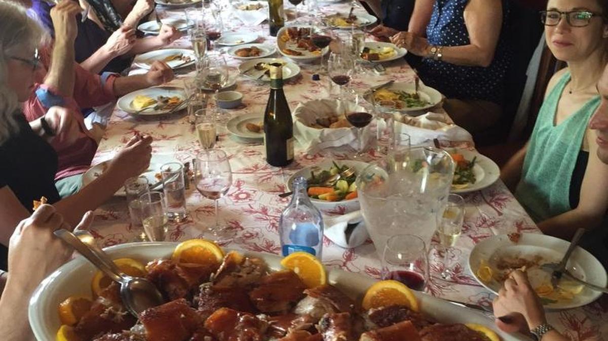 Beau Bledsoe’s tour group learned about the communal meal while in Portugal.
