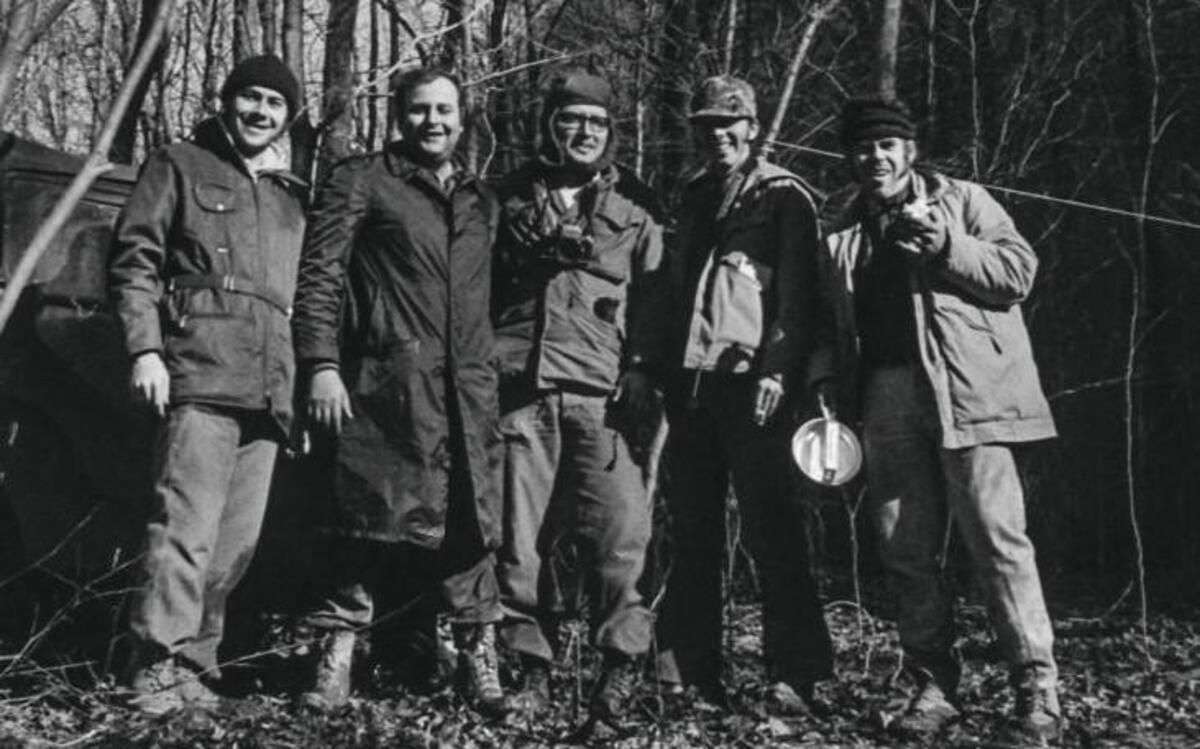 Members of the expedition: Mike Fancher, Harlan Sorkin, Rick Solberg, Ross Lillard and C.W. Gusewelle. Their plan for capturing the creature included using a tranquilizer gun and a fire extinguisher.