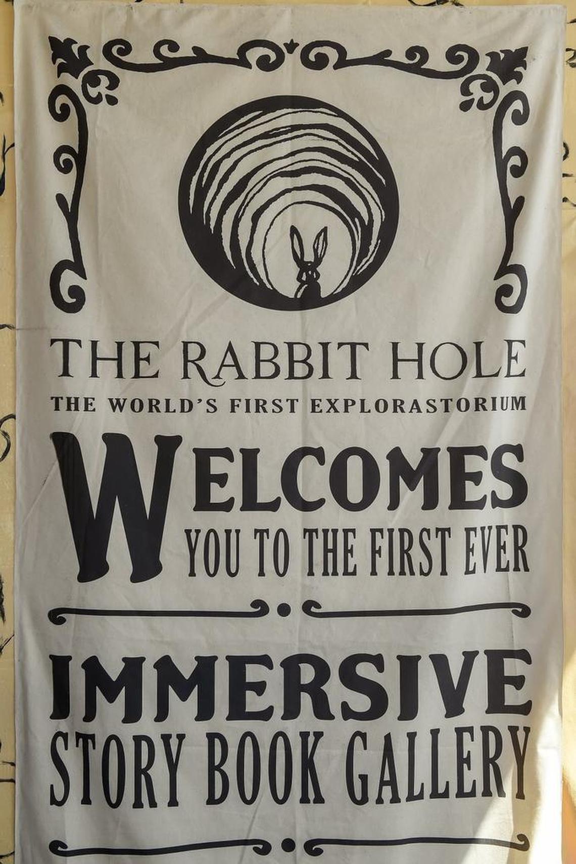 A children’s book by Jon Agee was enlarged into a two-story exhibit to walk through in 2016 in an earlier version of The Rabbit Hole museum.