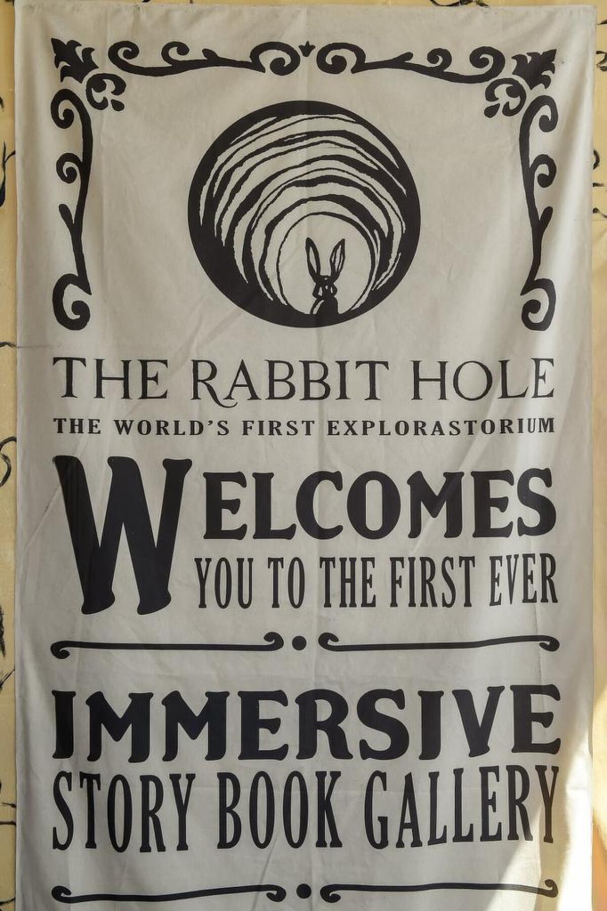 A children’s book by Jon Agee was enlarged into a two-story exhibit to walk through in 2016 in an earlier version of The Rabbit Hole museum.