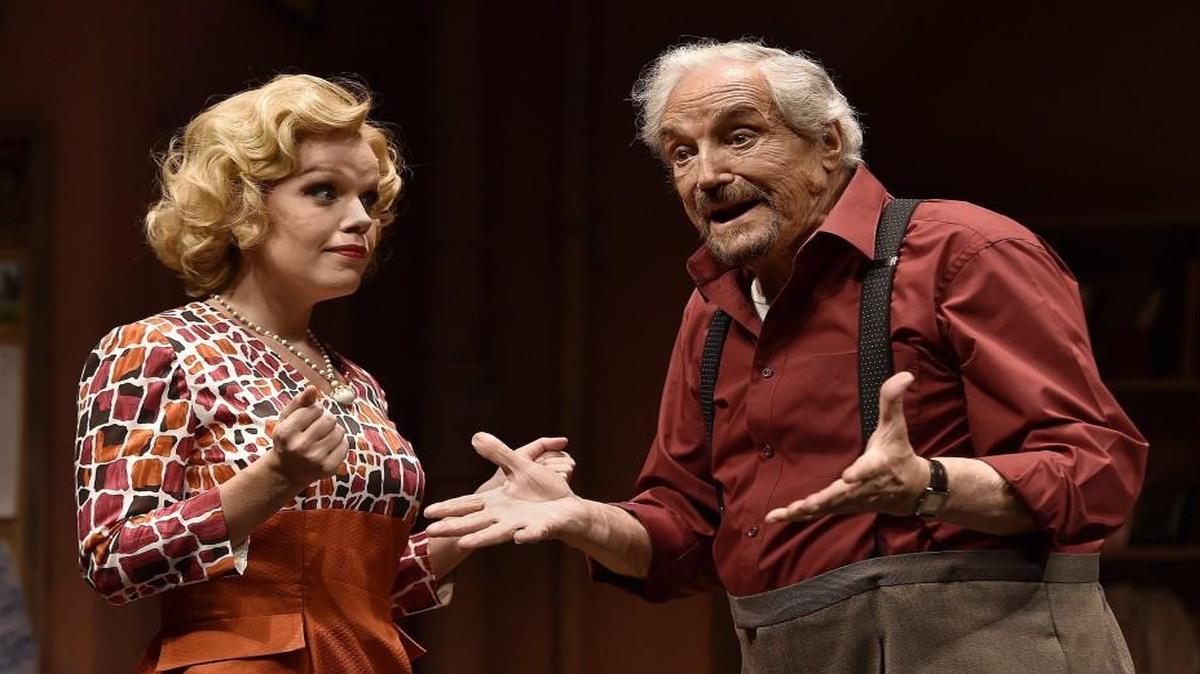 Hal Linden’s performing career began when he was drafted into the Army and was sometimes asked to sing. Linden plays George Hay and Ashley Pankow plays Eileen in the New Theatre’s production of “OverS the Moon,” which runs through April 24.