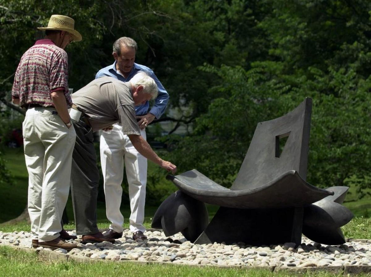 Wendell Castle’s bronze bench was purchased by Leawood for $50,000.