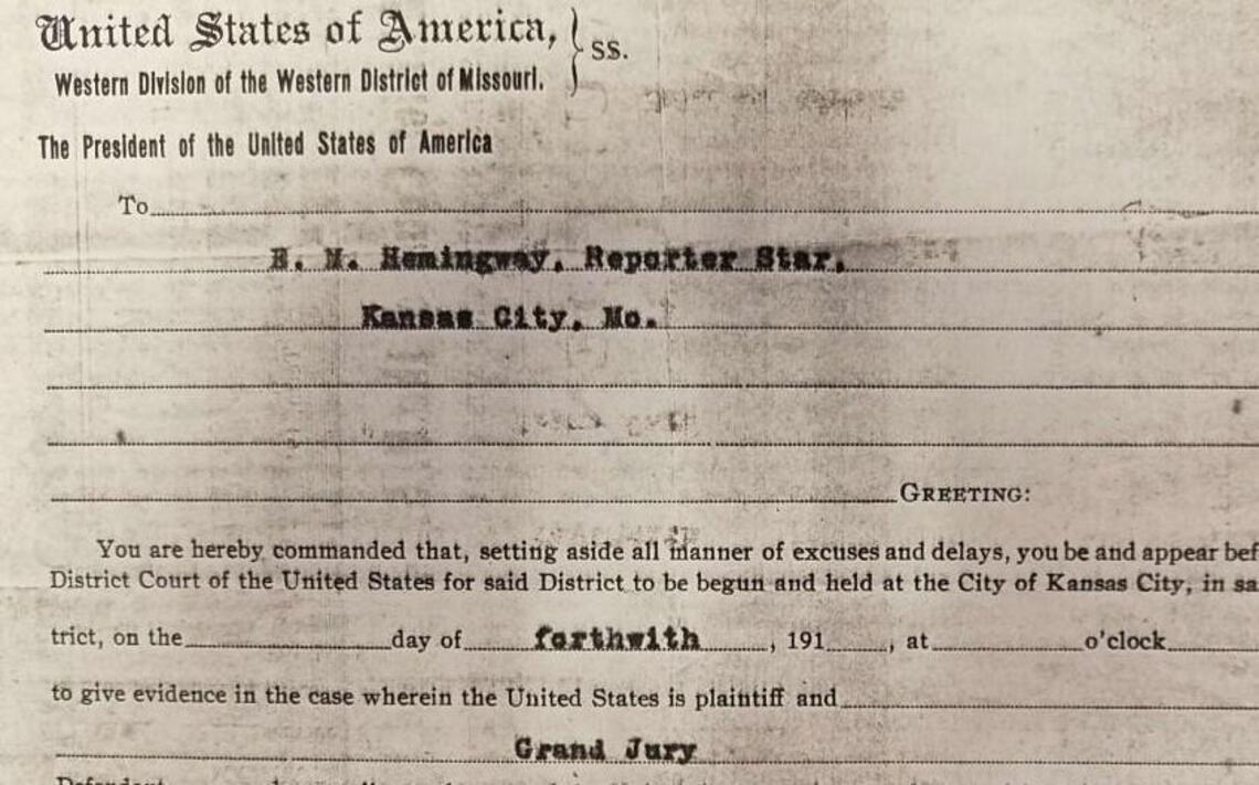 How I (finally!) found proof of Ernest Hemingway’s KC grand jury appearance