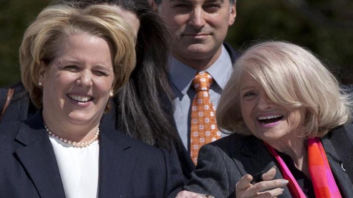 Attorney Roberta Kaplan (left) and client Edith Windsor.