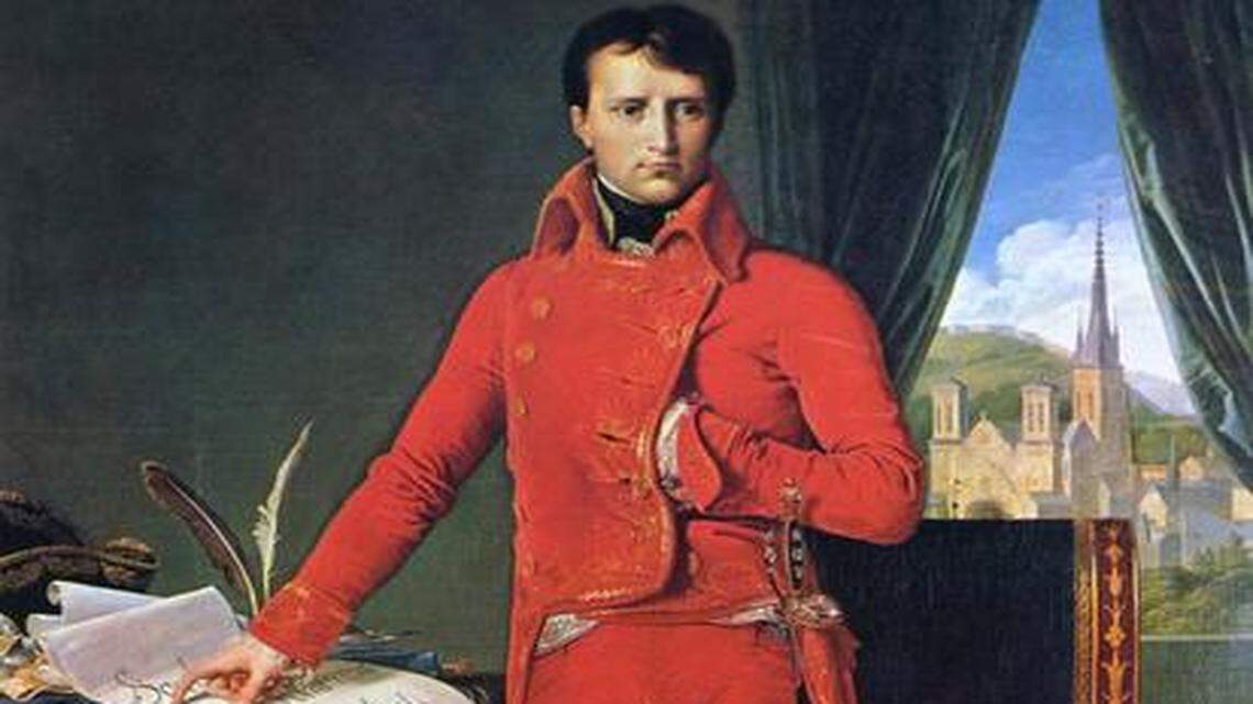 
This Jean-Auguste-Dominique Ingres’ 1804 portrait of Napoleon shows him as a civilian officer instead of an invading hero.
