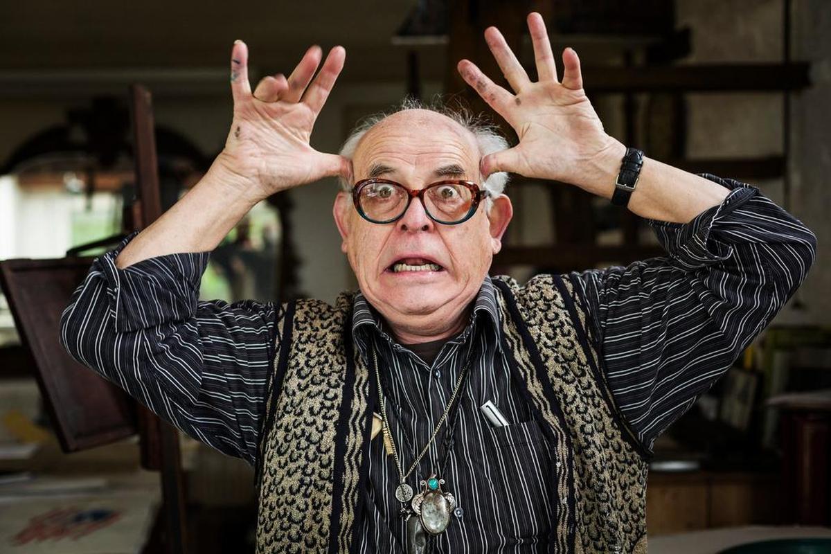 Ralph Steadman in his studio in Maidstone, England, in 2014.