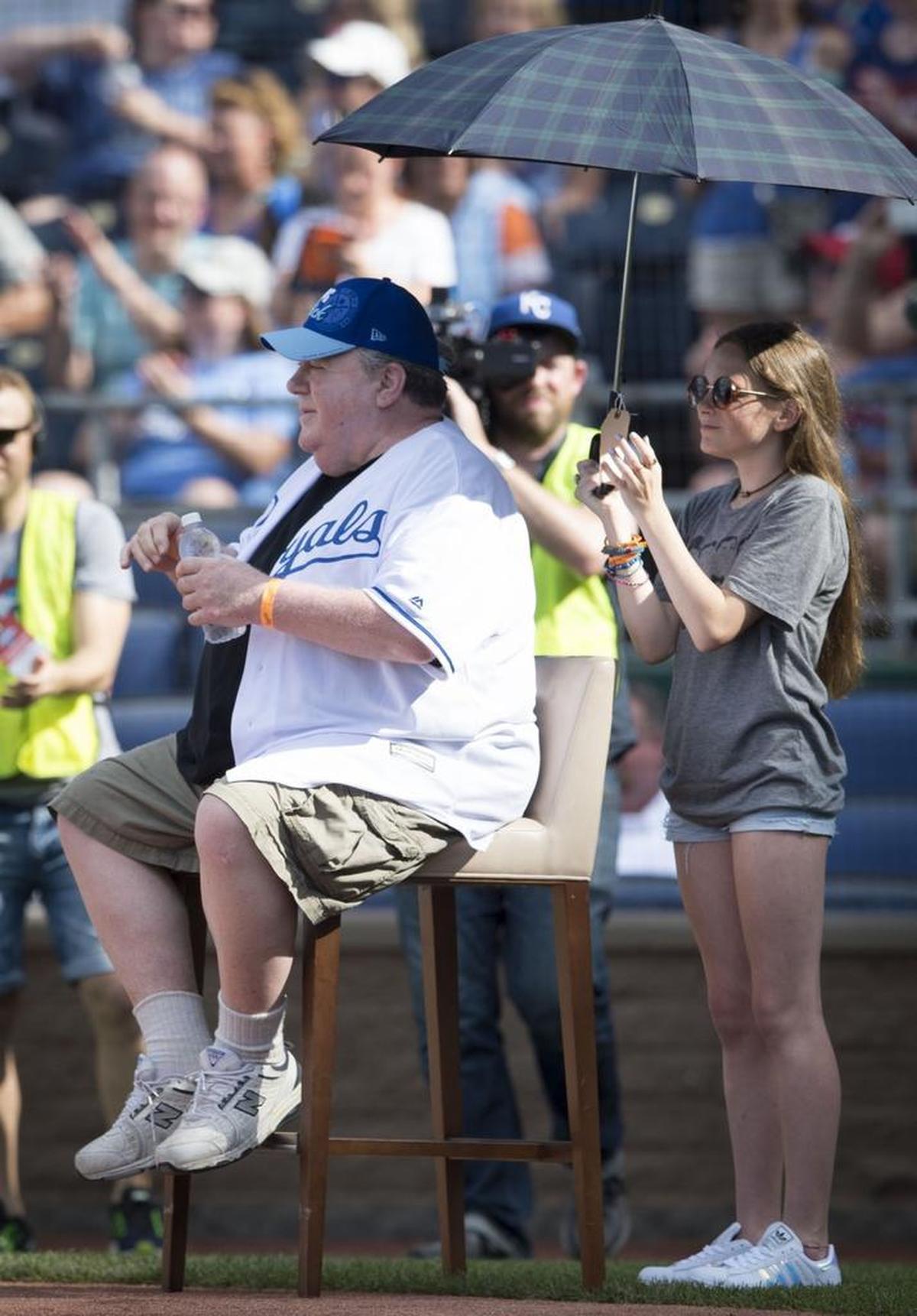 George Wendt served as the home plate umpire, in the shade, for the Big Slick celebrity softball game one year.