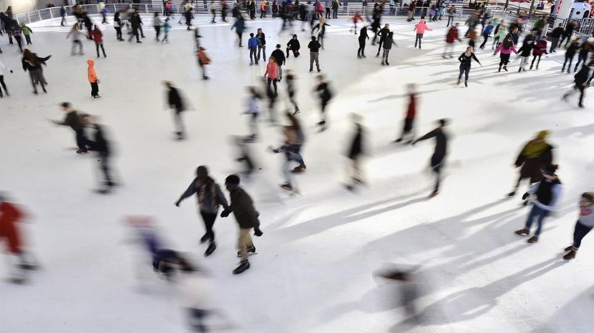 It’s peak time at the Crown Center Ice Terrace, with about 2,000 skaters a day.
