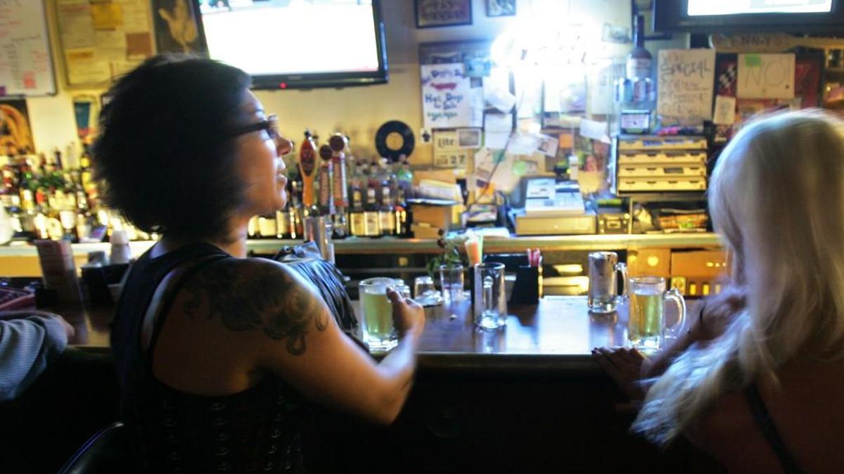 Customers bellied up to the bar at Dave’s Stagecoach Inn in 2018.