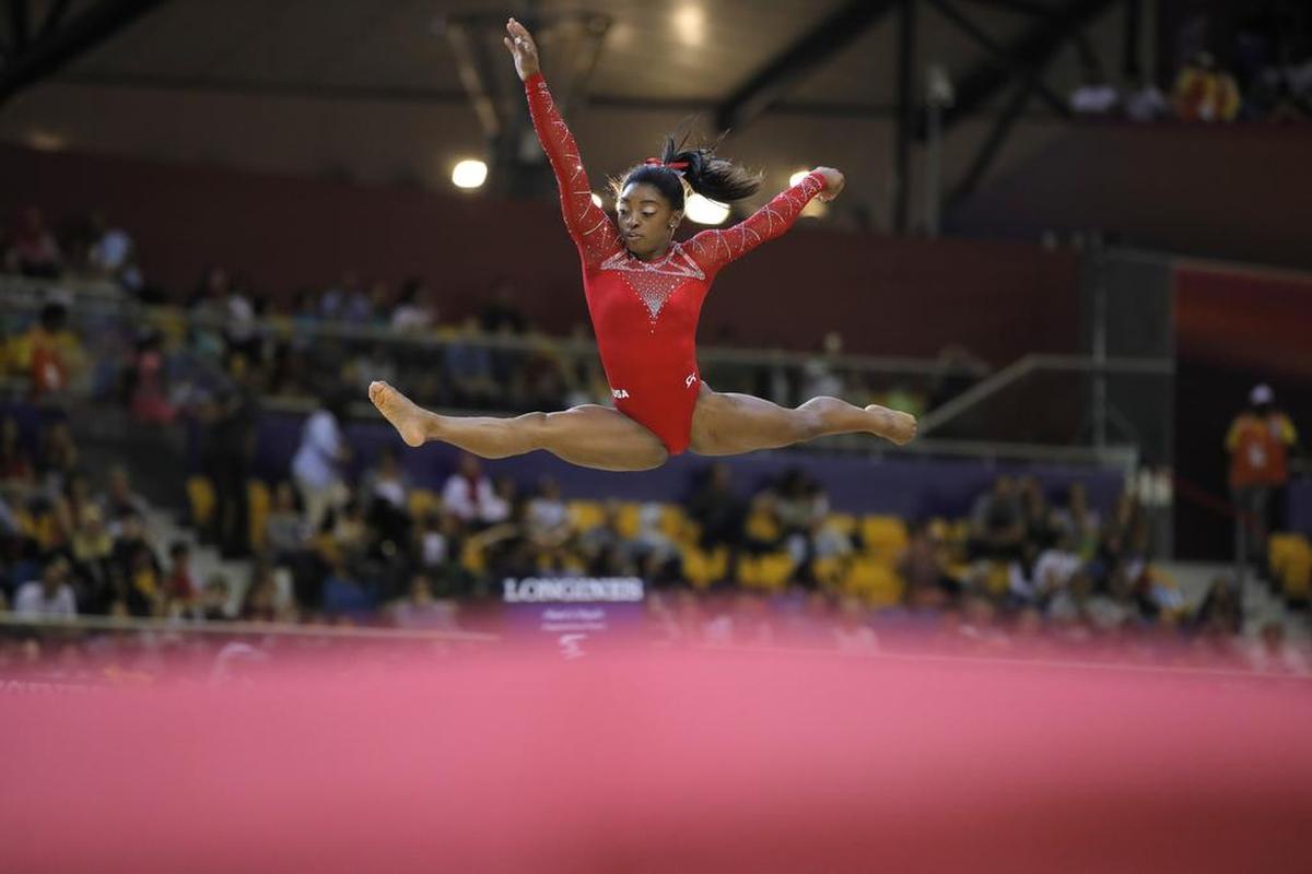 Gold medalist Simone Biles is a highlight of the U.S. Gymnastics Championships.