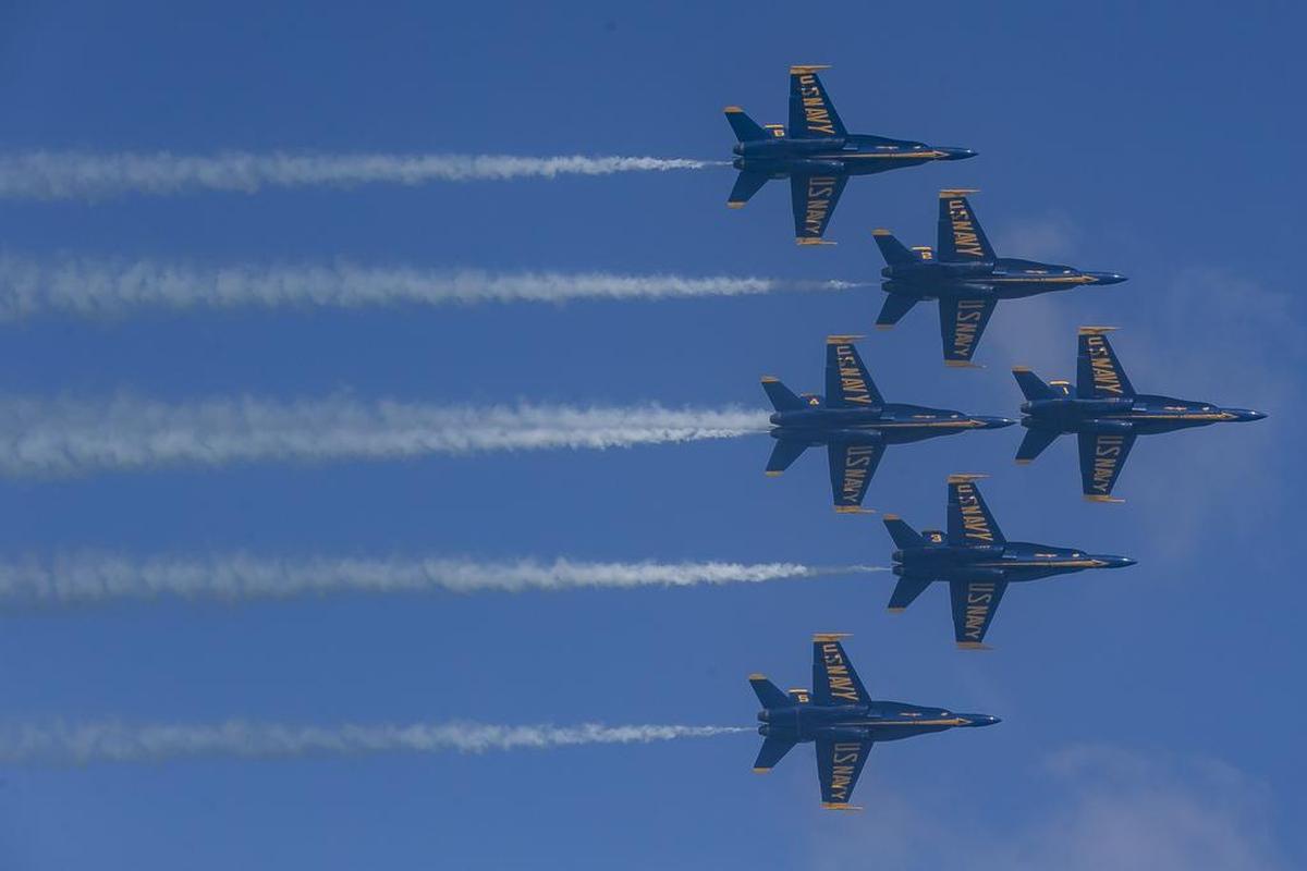 The U.S. Navy Blue Angels will be at the Kansas City Air Show.