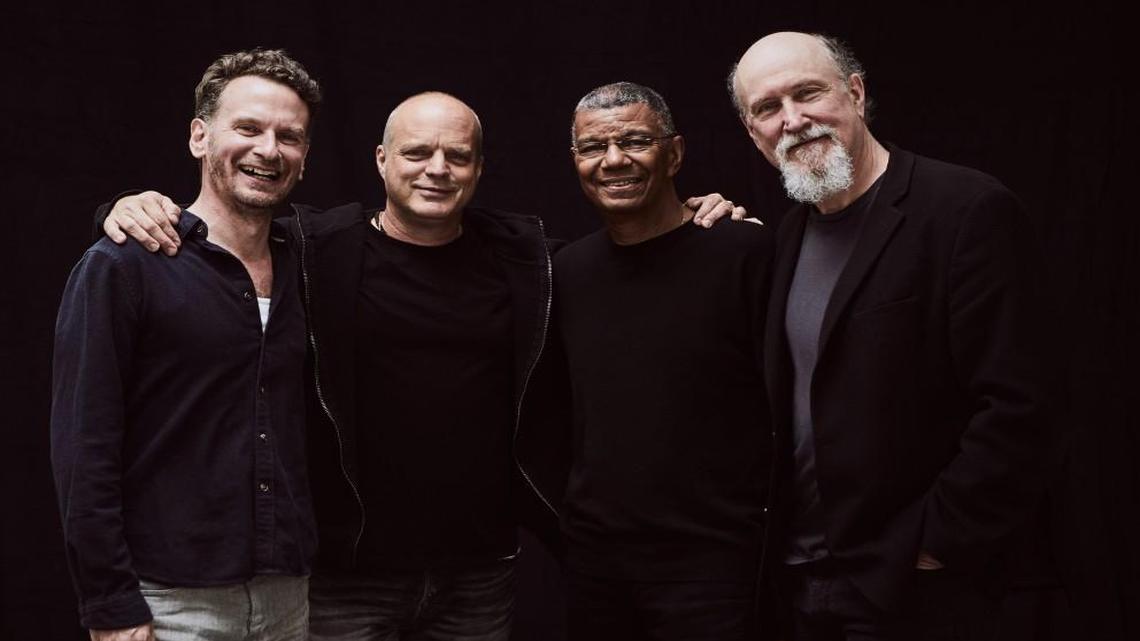 All-star contemporary jazz group Hudson, comprising Larry Grenadier (from left), John Medeski, Jack DeJohnette, John Scofield, comes to Johnson County Community College on Oct. 15.