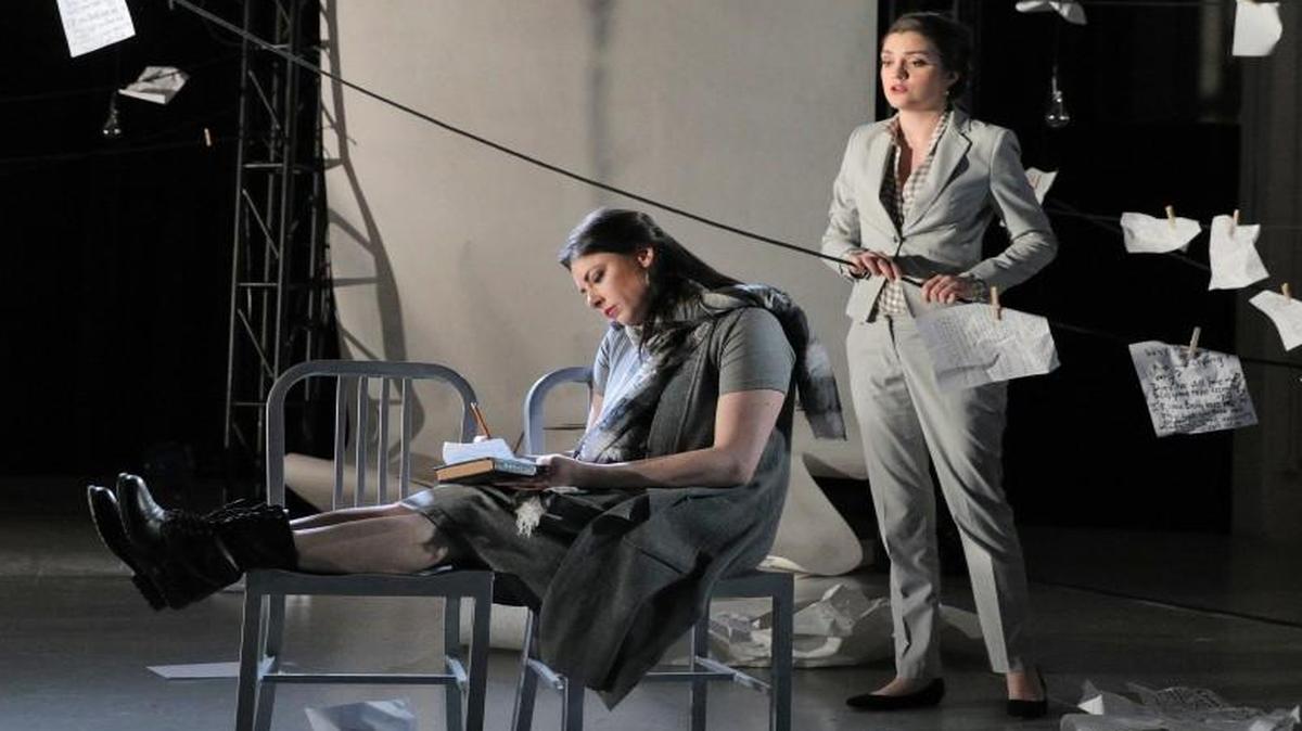 April Martin and Samantha Gossard were featured in the Lyric Opera’s presentation of “The Juliet Letters,” based on Elvis Costello and the Brodsky Quartet’s 1992 song cycle of fictional letters sent to William Shakespeare’s tragic heroine Juliet.