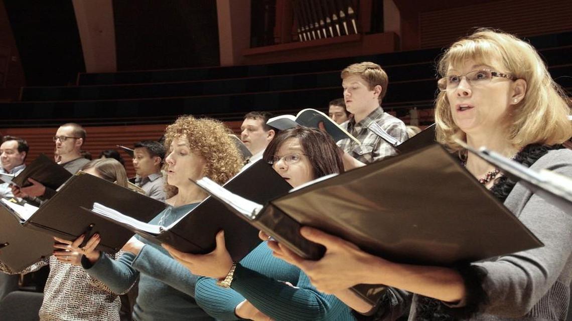 The Spire Chamber Ensemble (pictured rehearsing in this 2013 file photo) presented two masterful meditations on the mystery of death Saturday at St. Michael the Archangel Church in Overland Park.