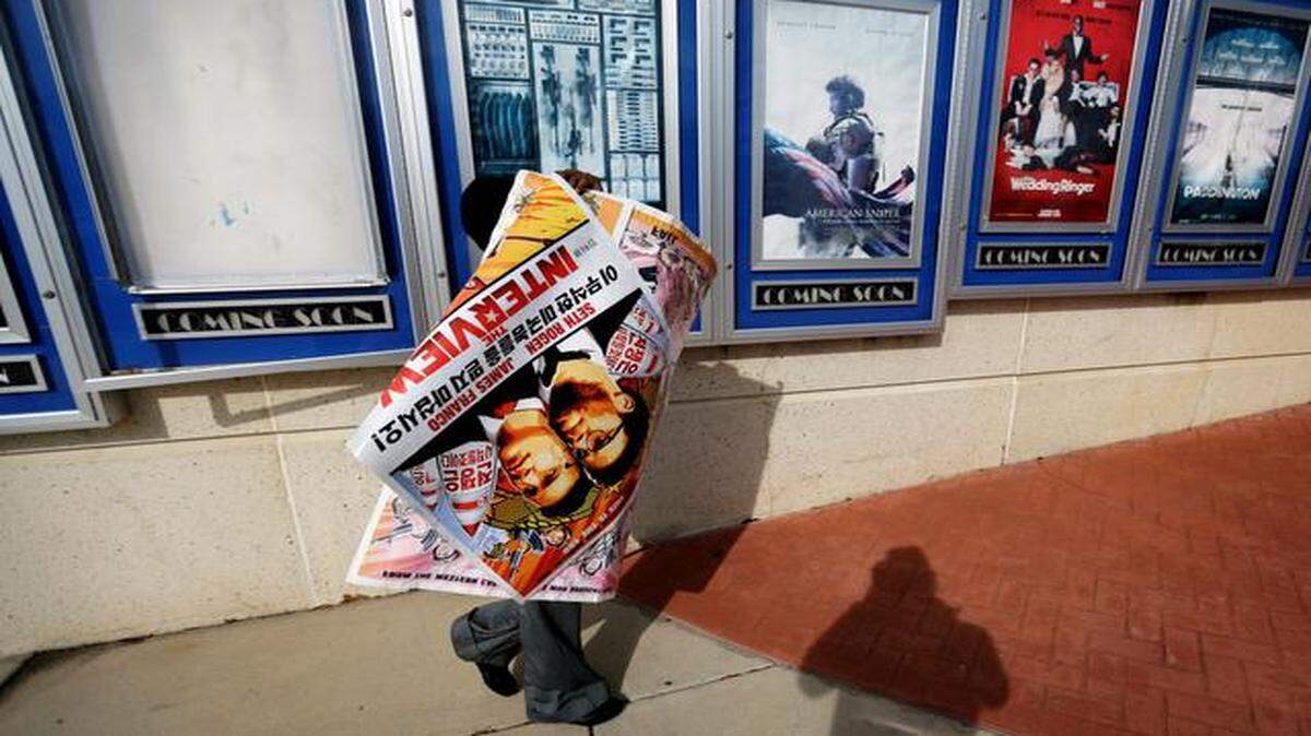 
A poster for “The Interview” was pulled from a display case at a Carmike Cinemas theater in Atlanta. 
