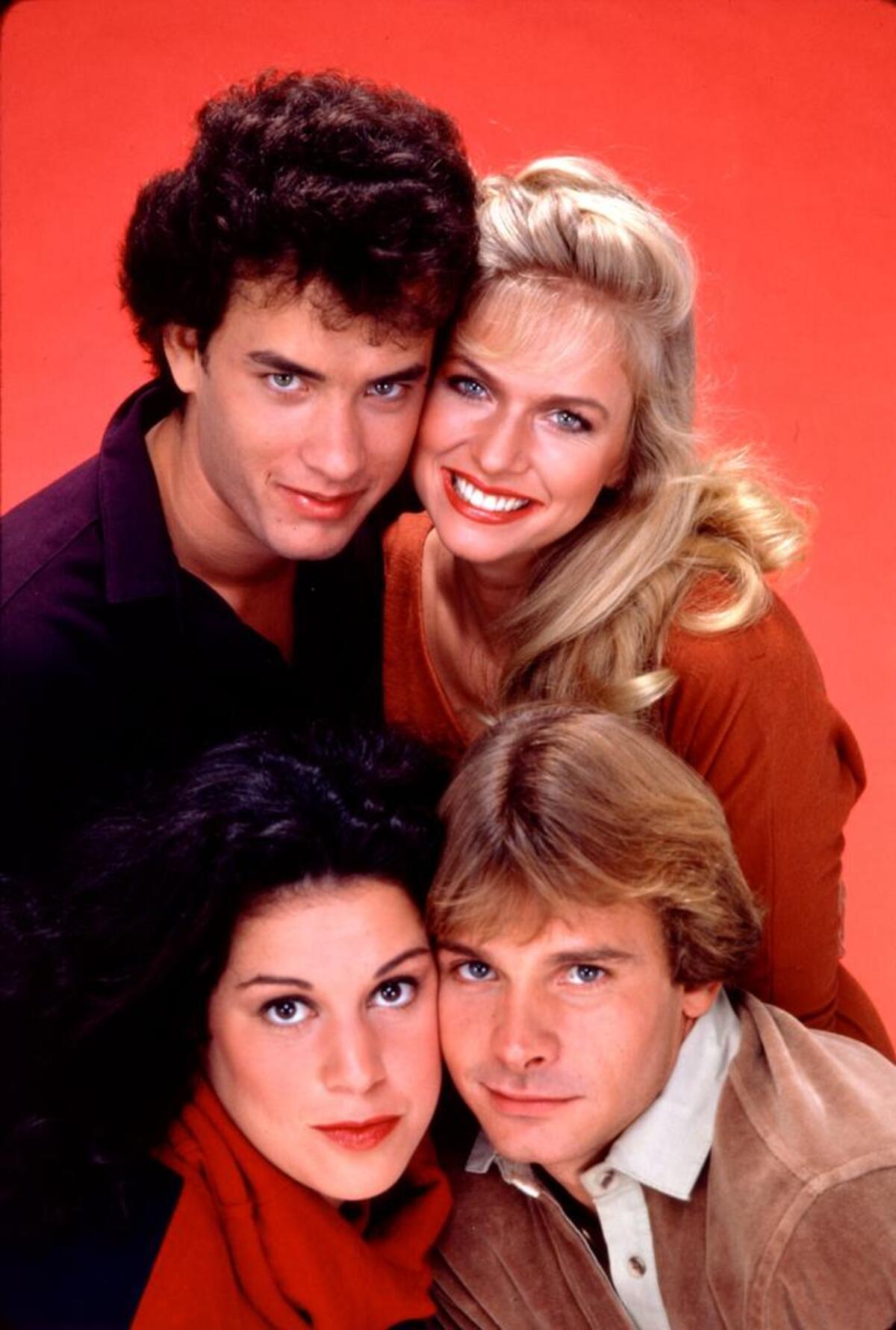 TV’s “Bosom Buddies” starred (clockwise from top left) Tom Hanks, Donna Dixon, Peter Scolari and Wendie Jo Sperber.