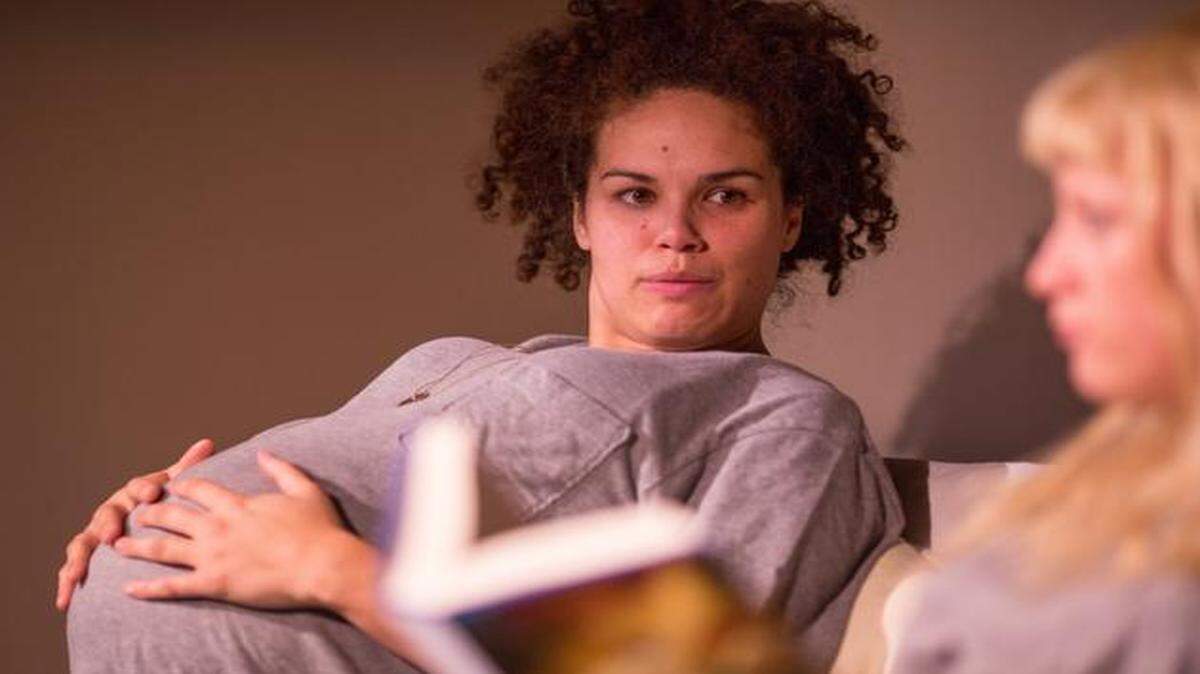 
Meredith Wolfe (left) and Christiana Coffey play young women who become friends at a home for unwed mothers in “Columbus Day.”
