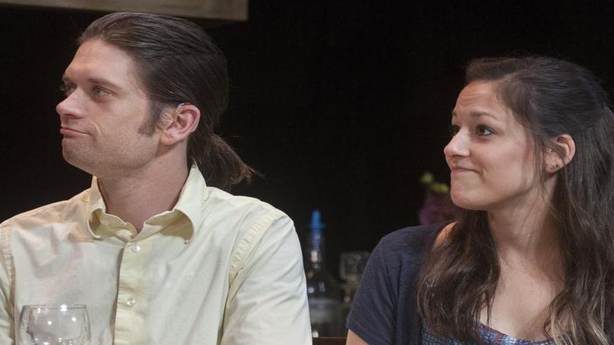 
Paul Ososki, who has profound hearing loss, and Lisa Lehnen, a sign language interpreter, had no professional acting experience before being cast in the Unicorn’s “Tribes,” the story of a deaf man whose world opens up after he meets a woman who teaches him sign language.
