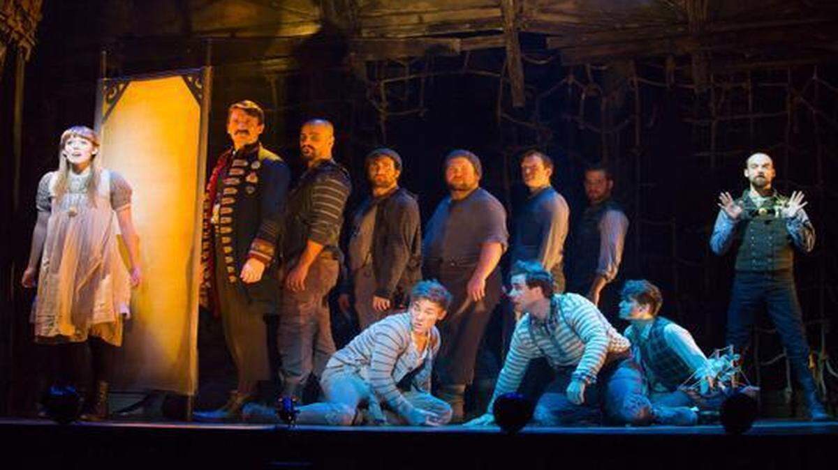
The company of “Peter and the Starcatcher.” The show runs through Sunday April 5 at the Kauffman Center.
