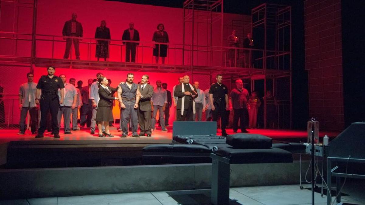 David Adam Moore plays murderer Joseph De Rocher in “Dead Man Walking,” based on Sister Helen Prejean’s experiences counseling inmates on death row. The Lyric Opera will present the work in Kansas City for the first time.