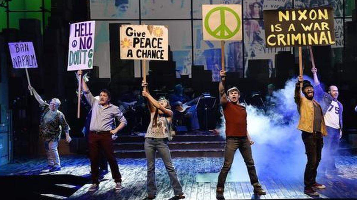 
The Kansas City Repertory Theatre’s production of “Hair: Retrospection,” directed by Eric Rosen, features the Broadway hit’s music and a script from the actors’ experiences and impressions. The show runs through April 12 at the Spencer Theatre. 
