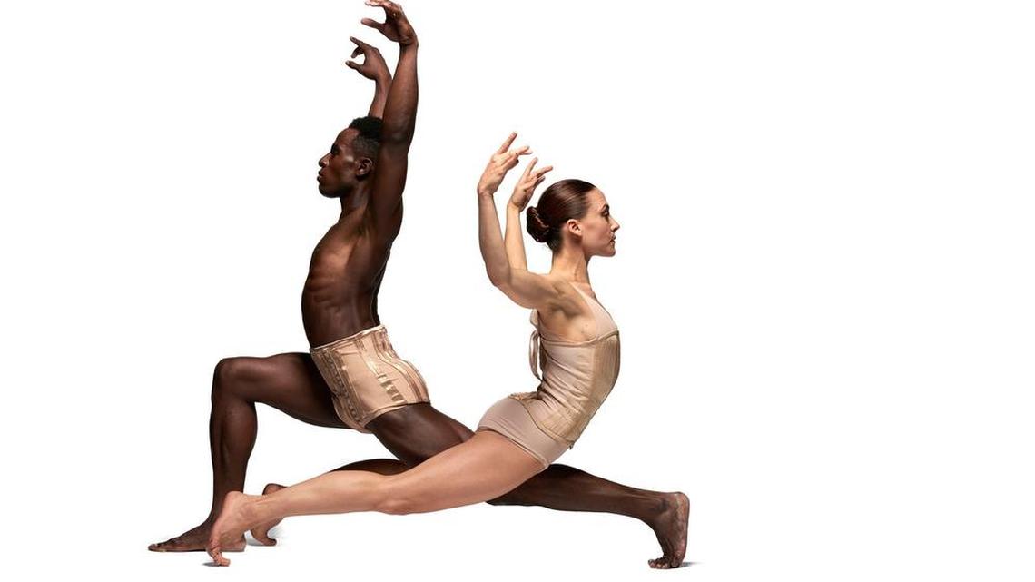 Joshua Bodden and Tempe Ostergren in the Kansas City Ballet’s production of “Petite Mort.”