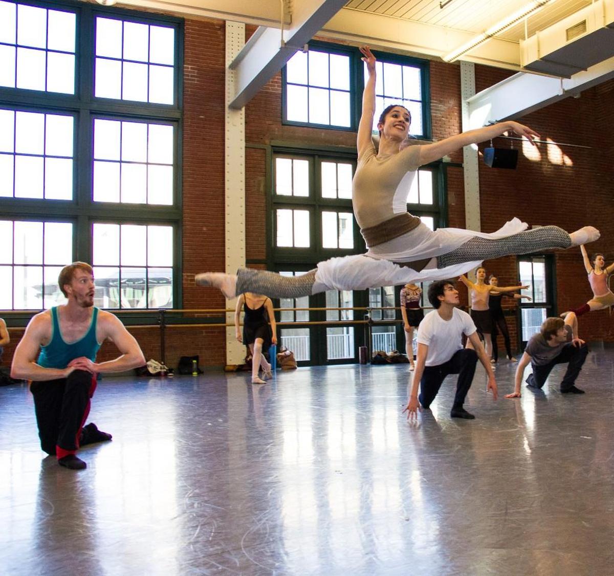 Kansas City Ballet dancers Amanda DeVenuta and Kevin Wilson rehearse for “Peter Pan.” Artistic director Devon Carney choreographed the show.