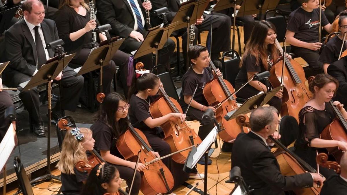 Harmony Project KC students performed with the Kansas City Symphony at Helzberg Hall in May.