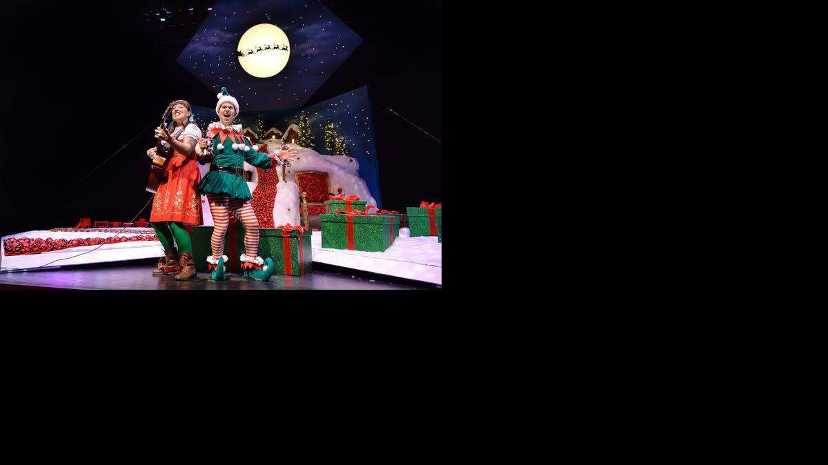 
Shanna Jones and Brian Sills in “The Santaland Diaries” at Copaken Stage.
