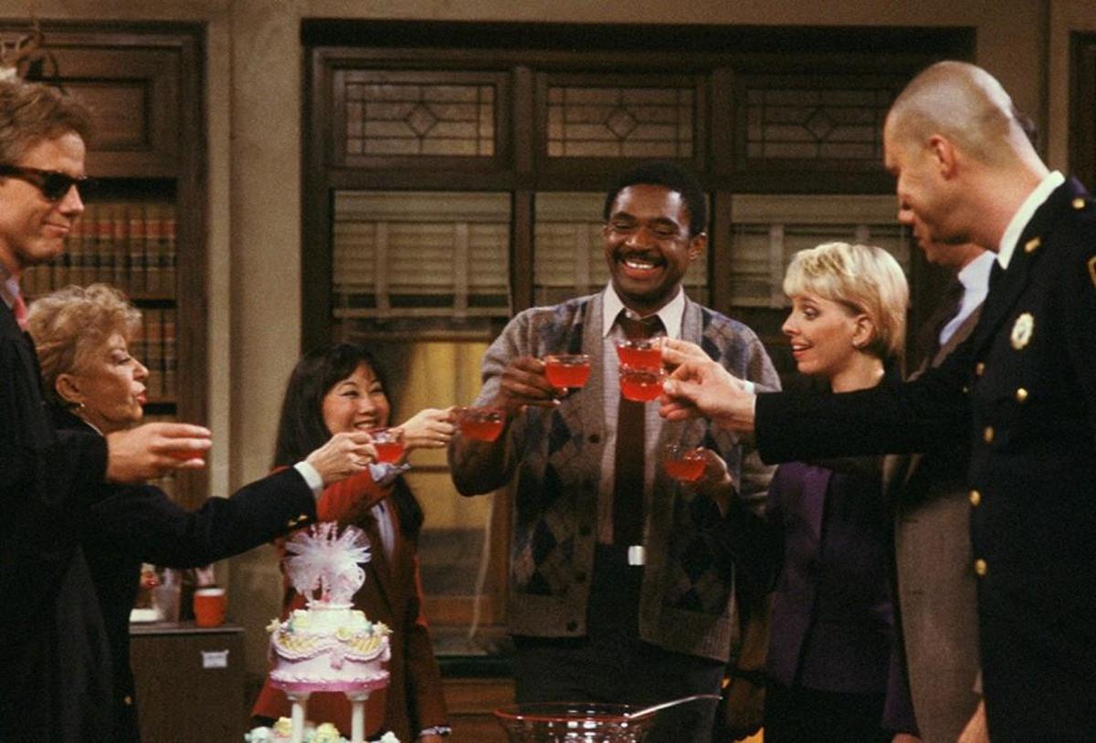 On “Night Court,” Charlie Robinson (center) played Mac the court clerk.