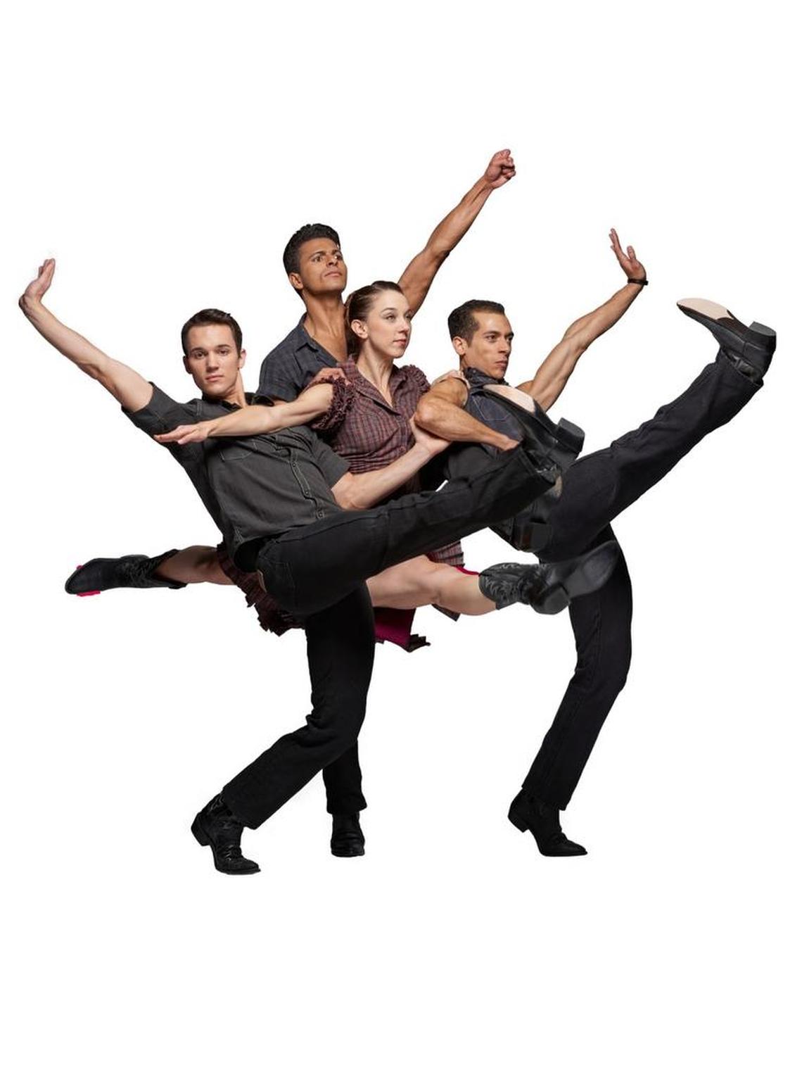 Danielle Bausinger, Michael Davis, Dillon Malinski and Gustavo Ribeiro in “The Man in Black,” which features music by Johnny Cash. Taryn Mejia alternates in the female role.